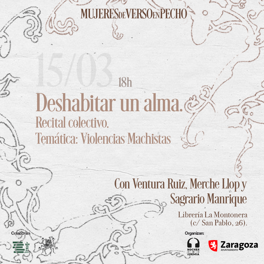 DESHABITAR UN ALMA | Recital colectivo con Ventura Ruiz, Merche Llop y Sagrario Manrique